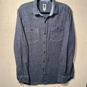 Howe N°65 Men's Gray Button Down Shirt Long Sleeve Casual‎ XL